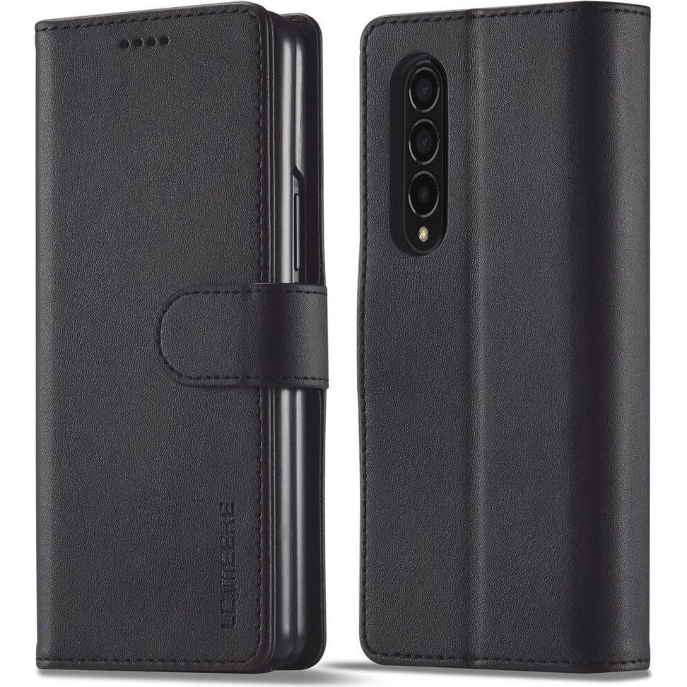 Cover-Discount Galaxy Z Fold4 5G - Leder Etui Hülle schwarz (Samsung Galaxy Z Fold4), Smartphone Hülle, Schwarz