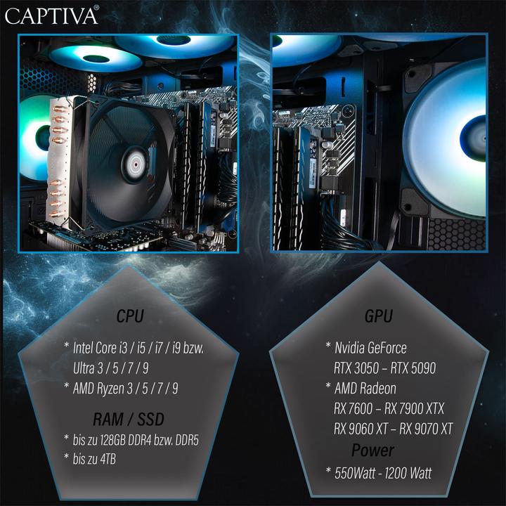Immagine prodotto Captiva Advanced Gaming R92-495 Ryzen 7 RTX 5060 (1000 GB, 32 GB, AMD Ryzen 7 5700X, GeForce RTX 5060)