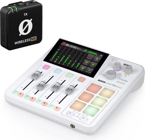 Produktbild RØDE Mischpult Rodecaster Duo Weiss Promo-Aktion Für kurze Zeit mit Wireless ME TX (Studio- und Livemixer)