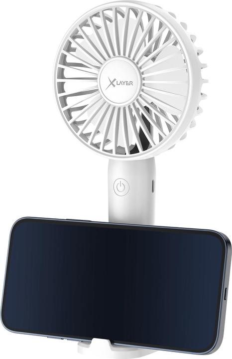 Image du produit Xlayer Ventilateur manuel avec support pour smartphone - Blanc (40 dB)