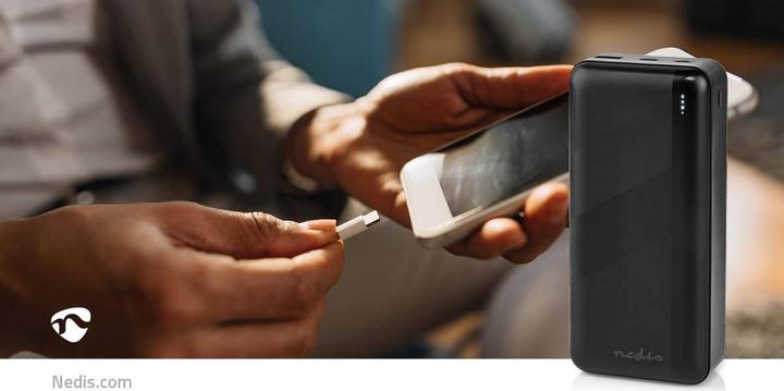 Produktbild Nedis powerbank | 30000 mAh | 1.5 / 2.0 / 3.0 A | Anzahl der Ausgänge: 2 | Ausgangsanschluss: 1x USB (30000 mAh, 20 W, 111 Wh)