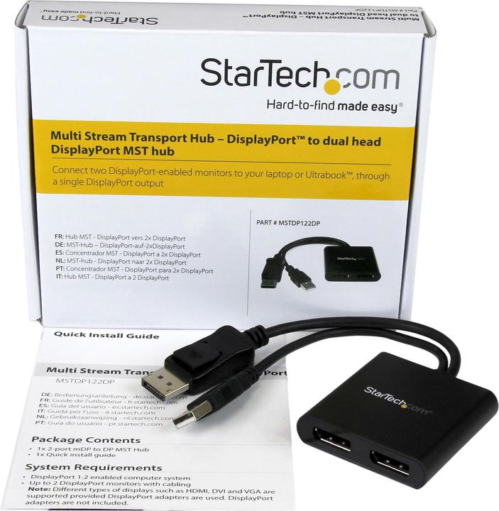 Actual product image StarTech Mst Hub - 2-Port Displayport (Digital -> Digital)