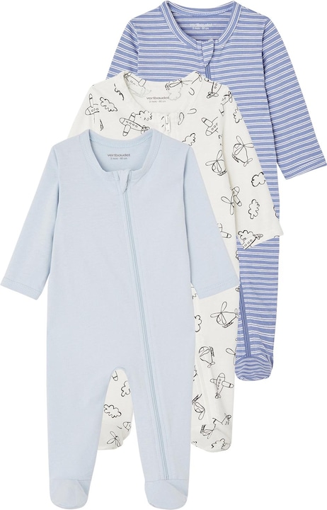 Image du produit Vertbaudet 3er-Pack Baby Strampler mit Reissverschluss BASICS (62)