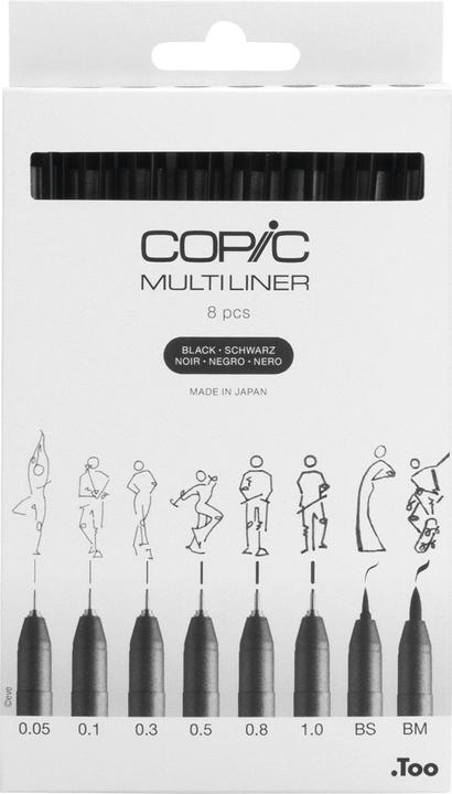 Immagine prodotto Copic Set multiliner nero, 8 pezzi (Nero, 8 x)