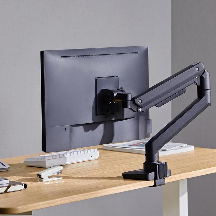 Actual product image Silverstone SST-ARM14B - Single LCD LED Monitor Arm with heavy-duty gas spring design, adjustable, 1 (Table, 49", 20 kg)