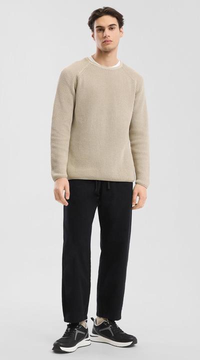 Produktbild s.Oliver Strickpullover Grobstrickpullover mit Wascheffekt und Rollkante (L)