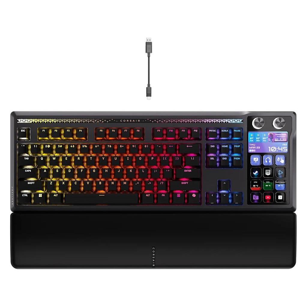 Corsair Galleon 100 Sd Mechanische Gaming-Tastatur Mit Integriertem Stream Deck (Us, Kabelgebunden), Tastatur, Schwarz