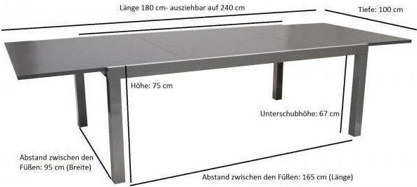 Actual product image Degamo Extendable dining table (180 x 100 x 75 cm)
