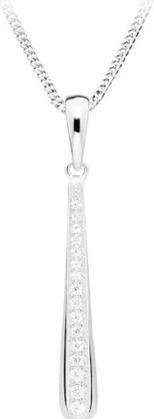 Silver Cat Timeless Sterling Silver Necklace with Zircons SC499 (Chain. Pendant)