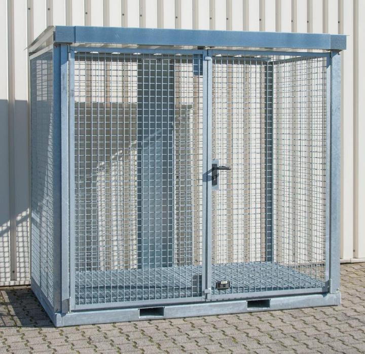Produktbild eurokraft pro Gasflaschencontainer, montiert