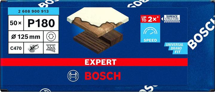 Actual product image Bosch Professional Zubehör Expert C470 Sandpaper with 8 holes for random orbital sander, 125 mm, G 180, 50 pcs. (180)