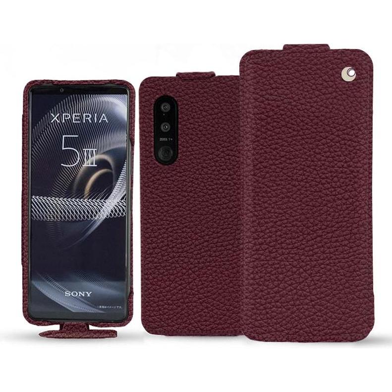 Noreve Lederschutzhülle vertikal (Sony Xperia 5 III), Smartphone Hülle, Violett