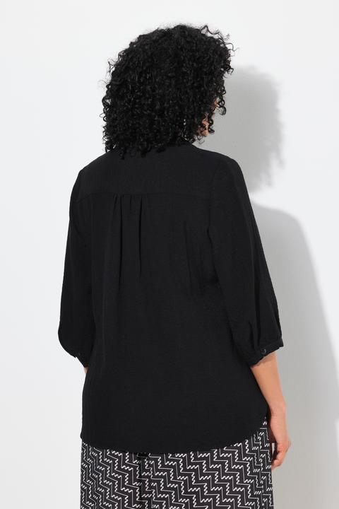 Produktbild Ulla Popken Hemdbluse, Leinenoptik, A-Linie, Hemdkragen, 3/4-Arm (50, 52)