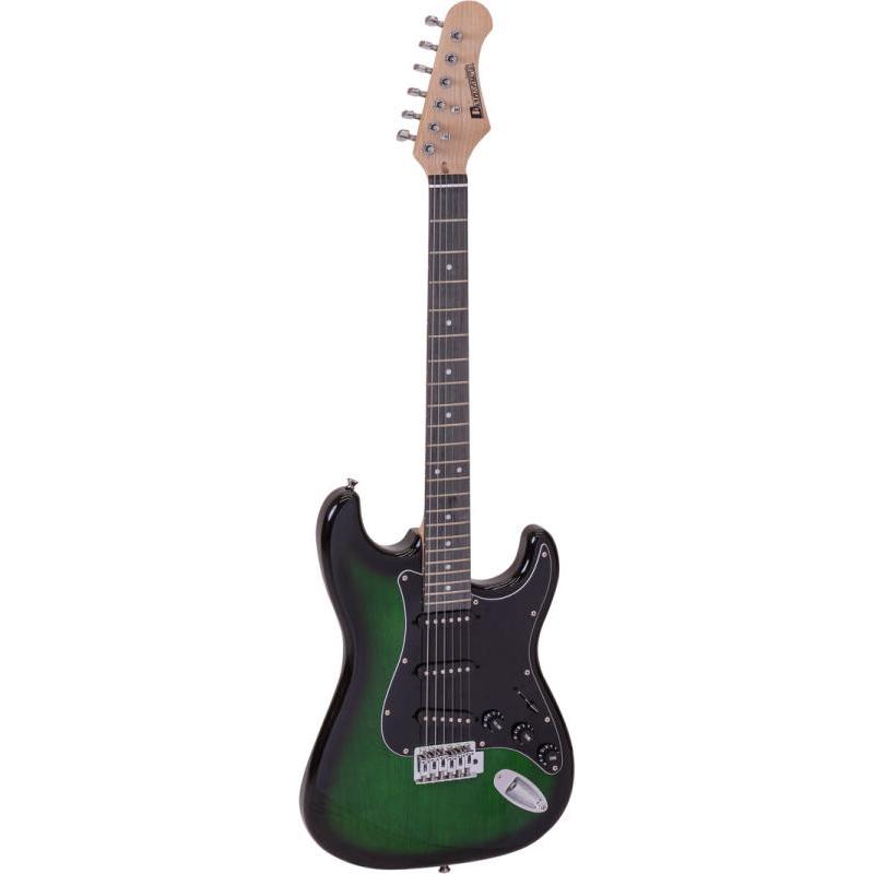 Dimavery Chitarra elettrica ST-203, greenburst (Chitarra elettrica), Chitarra, Verde