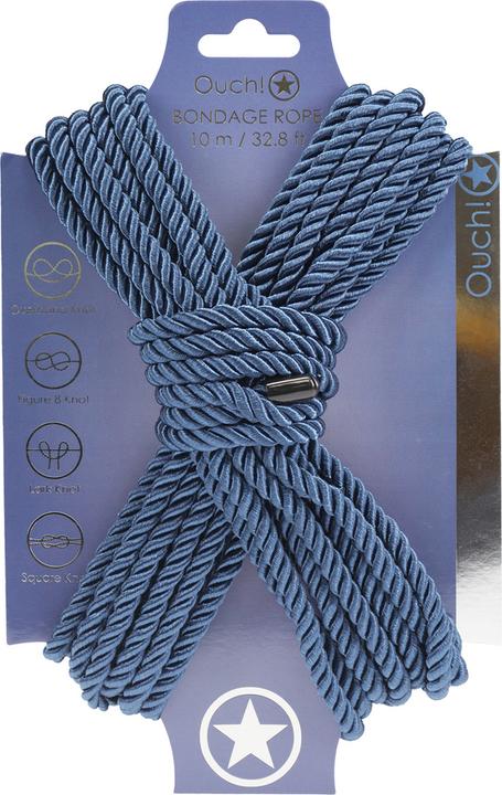 Image du produit Ouch! Corde de bondage en polyester - 10 m - Bleu marine