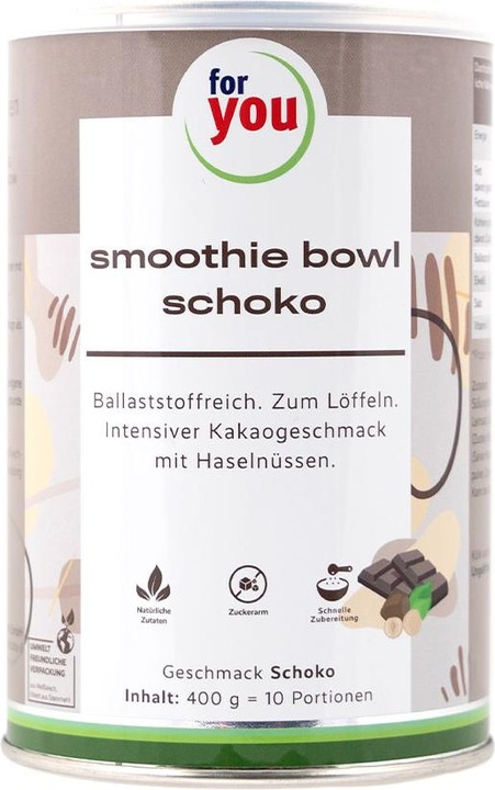 Actual product image For You smoothie bowl chocolate (10 Piece, Powder, 400 g)