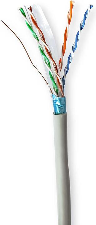 Produktbild Nedis Netzwerk-Kabel Rollen | CAT6 | Solid | F/UTP | CCA | 50.0 m | Innenbereich | Rund | PVC | Grau (F/UTP, CAT6, 50 m)
