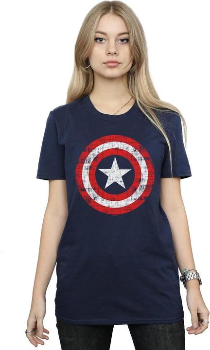 Immagine prodotto Maglietta boyfriend in cotone Avengers Captain America Scratched Shield (XL)
