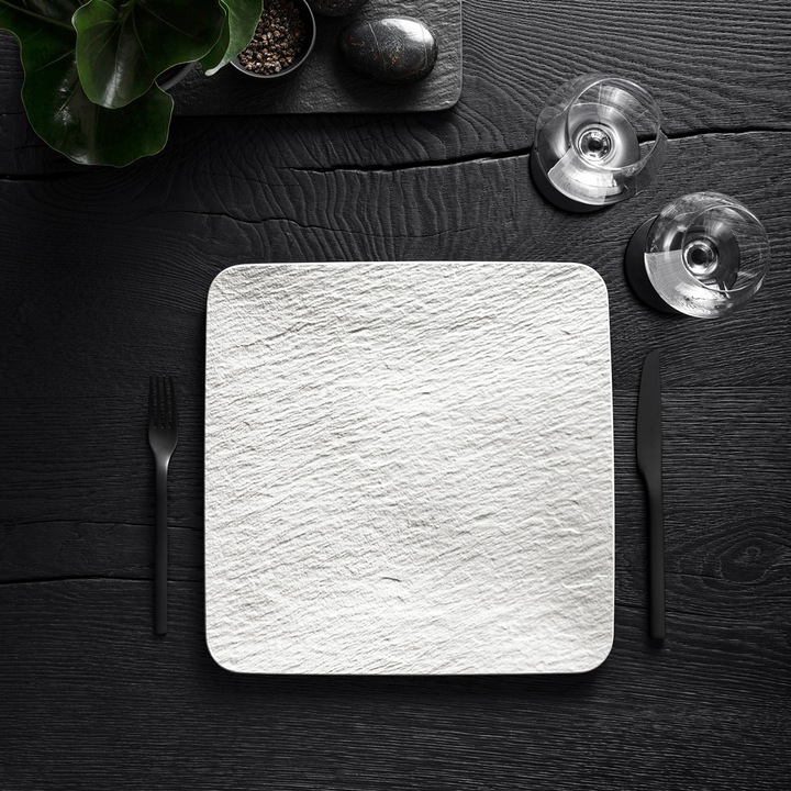 Actual product image Villeroy & Boch Square serving platter/gourmet plate Manufacture Rock blanc