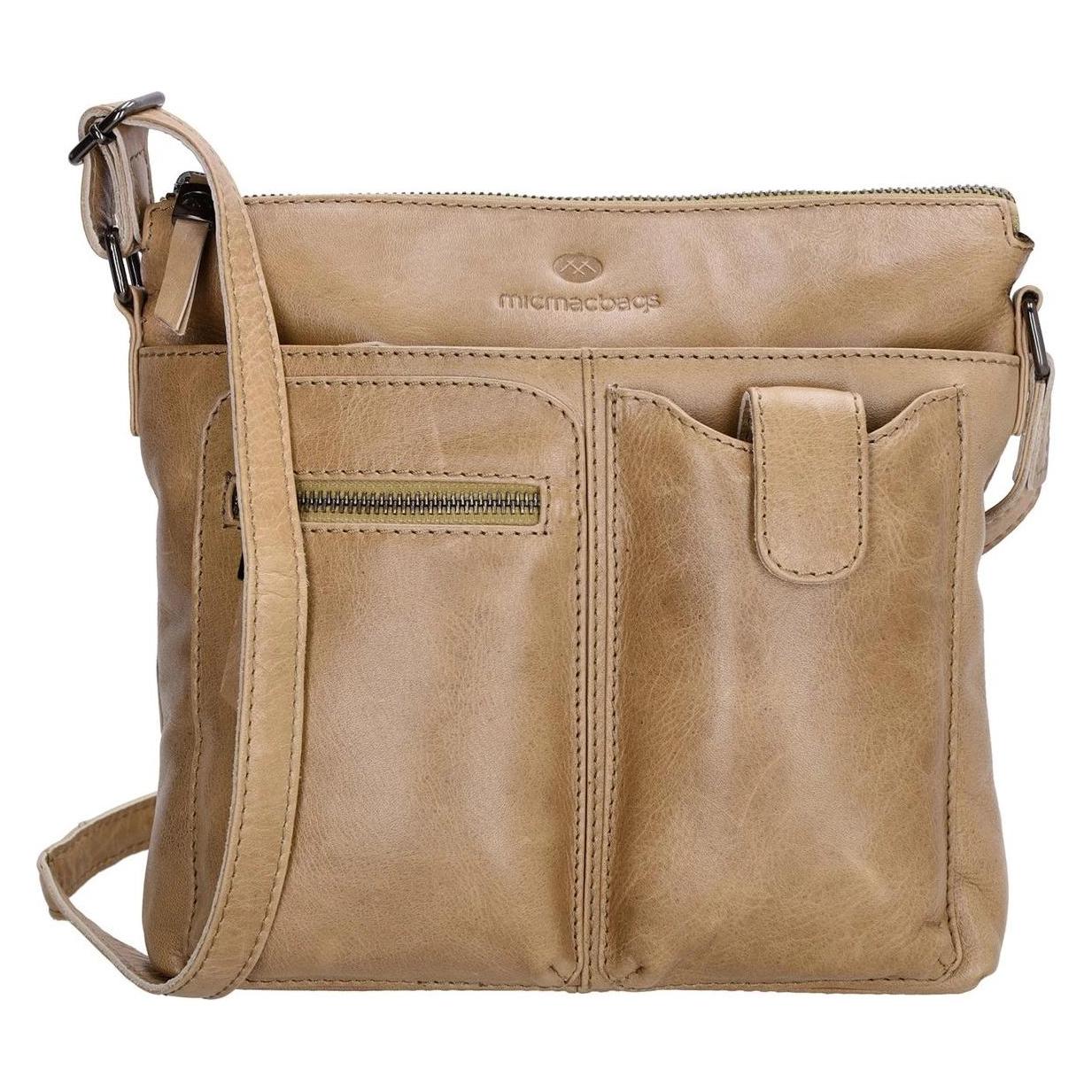 Micmacbags, Vrouwen, Handtas, Hide & Stitches Porto Umhängetasche - Taupe - 100% Leder, Beige