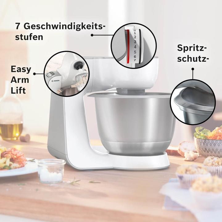 Actual product image Bosch Hausgeräte Series 4, Food processor, MUM 5, 1000 W, white, silver, MUM58210 (1000 W, 3.90 l)