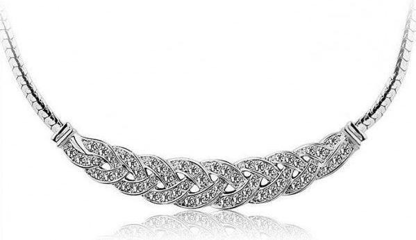 Produktbild Hermex Platinum veredelte LUXUS Halskette mit Zirkonia - Platin (18K Platin, 42 cm)