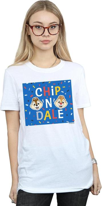 Actual product image Disney Womens/Ladies Chip N Dale Blue Frame Cotton Boyfriend T-Shirt (3XL)