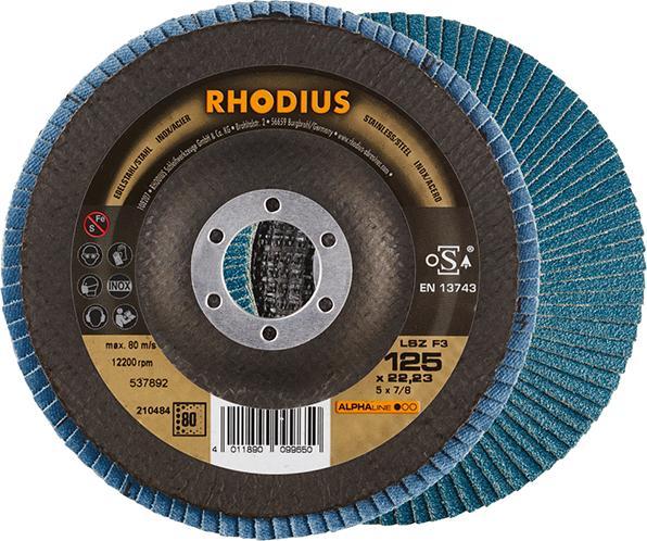 Rhodius 202642 LSZ F1 Flap disc steel/stainless steel 115 x 22.23