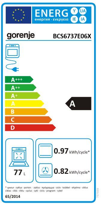 Energy Label Gorenje BCS 6737E06X without hob