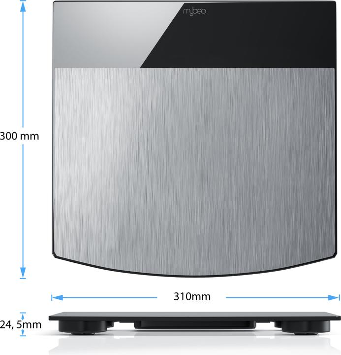 Produktbild Mybeo Personenwaage, Digitale Edelstahl Körperwaage 3,5" Display, DMS-Sensoren, max. 150kg (150 kg)