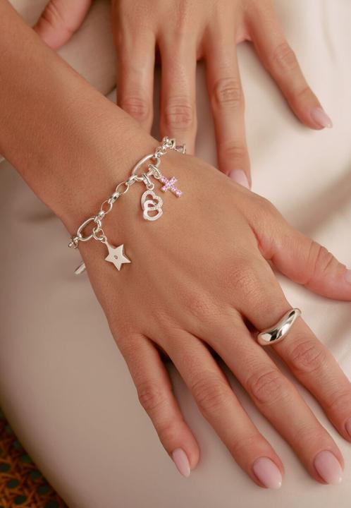Image du produit Thomas Sabo Charm-Anhänger Kreuz mit pinken Steinen Connect Silber (Argent Sterling)