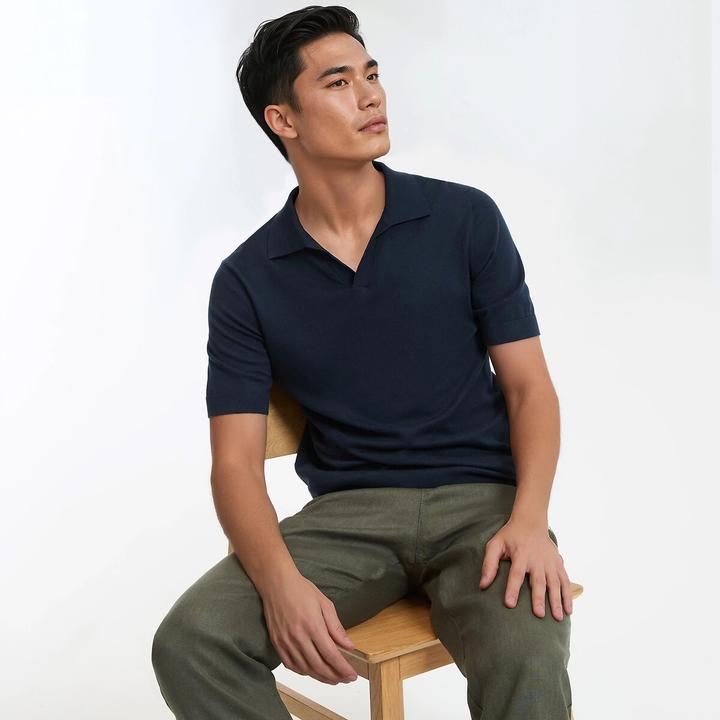 Produktbild La Redoute Collections Kurzärmeliges Poloshirt mit V-Ausschnitt (M)