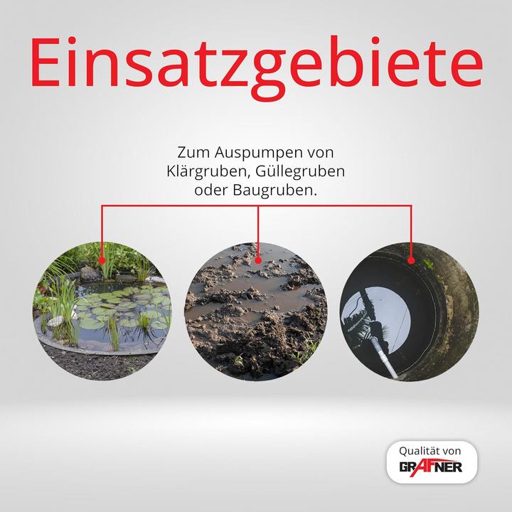 Productafbeelding Grafner Fäkalienpumpe mit Schneidwerk und Schlauch (Rioolpomp)