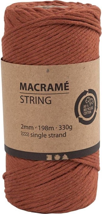 Produktbild Creativ Company Baumwollgarn Macramé Kordel Orange (198 m)