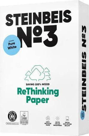 Actual product image Steinbeis PureWhite A4 80gm2 (A4, 500 Sheets, 80 g/m²)