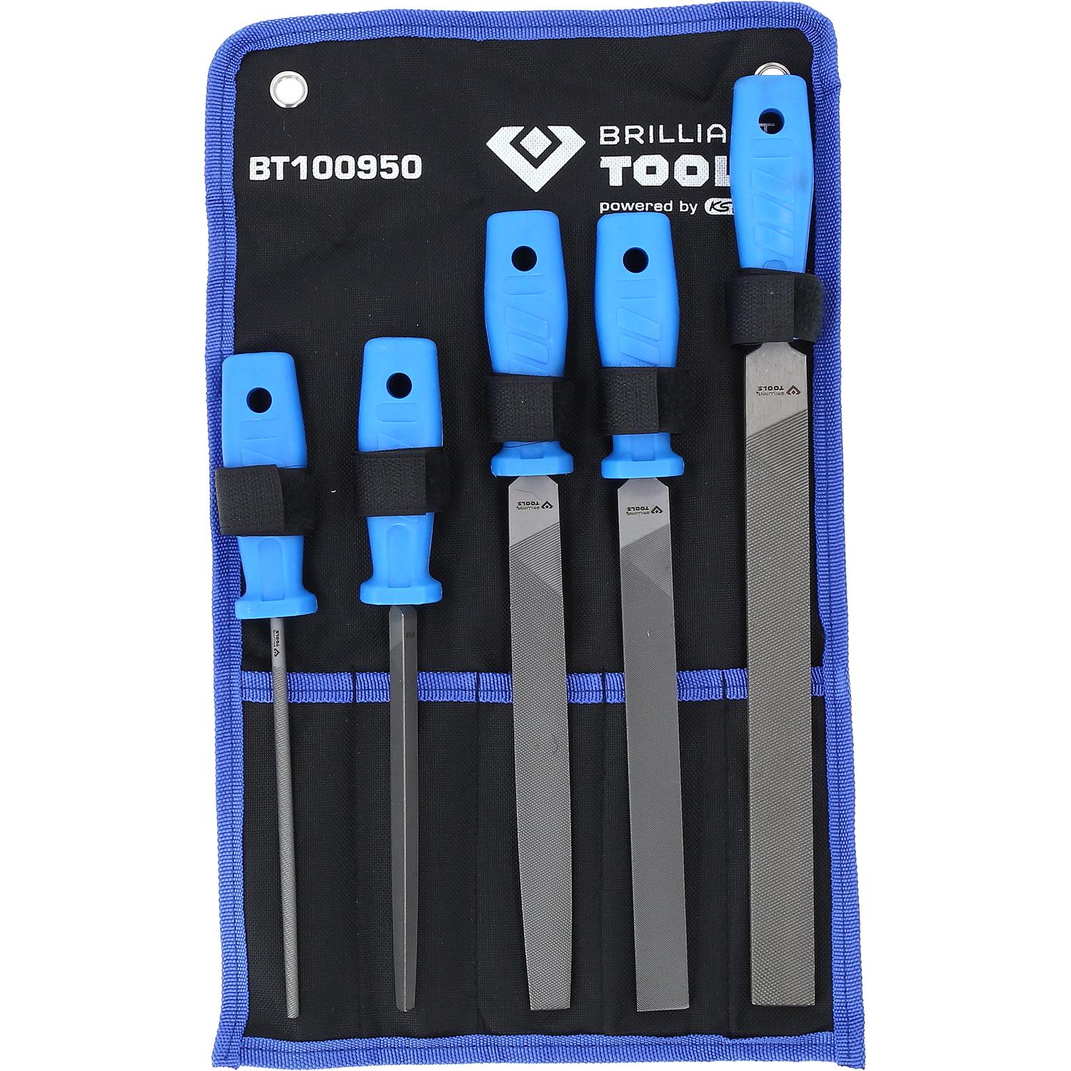 Thumbnail - Brilliant Tools, Raspel + Feile, Feilen-Satz 5-teilig (Hieb 1, Hieb 7, Hieb 5, Hieb 3, Hieb 8, Hieb 4, Hieb 2, Hieb 6, 4...