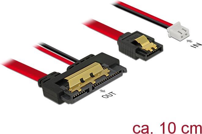 Immagine prodotto Delock Cavo SATA e alimentazione 2Pin, 10cm (10 cm, Corrente 2 pin, SATA III)