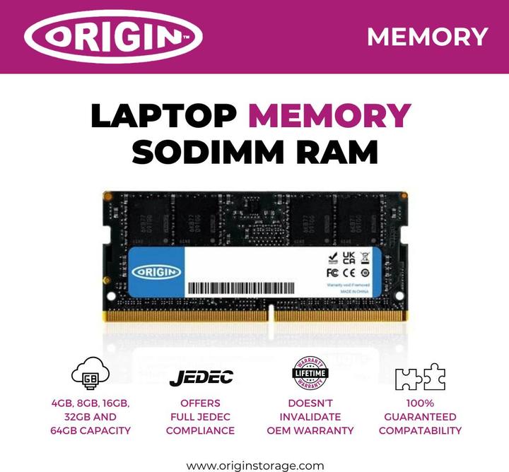 Produktbild Origin Storage 16GB DDR3 1600MHz SODIMM 2Rx8 Non-ECC 1.35V (1 x 16GB, 1600 MHz, DDR3-RAM, SO-DIMM)