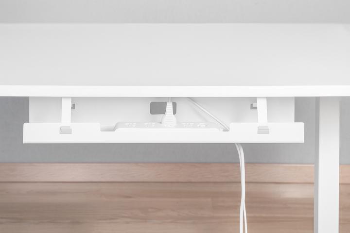 Actual product image Cablio cable tray and power strip holder White