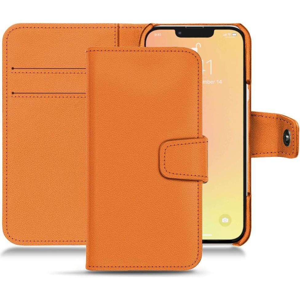 Noreve Lederschutzhülle Wallet (Apple iPhone 13), Smartphone Hülle, Orange