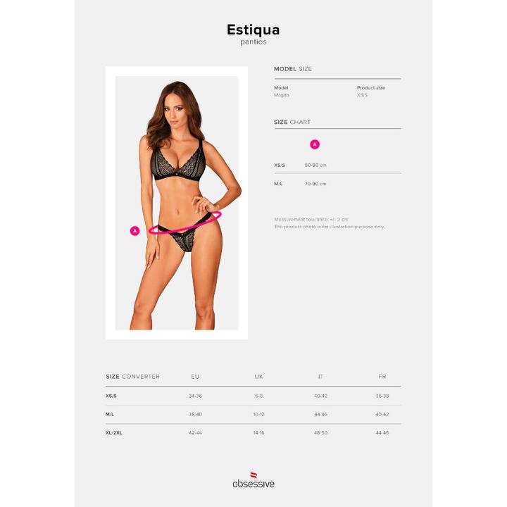 Produktbild Obsessive Estiqua panties - Black (XS)