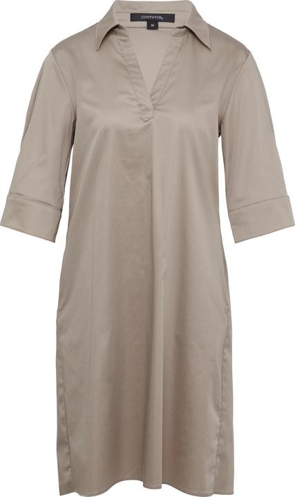 Actual product image Comma Kleid Hemdblusenkleid mit V-Ausschnitt aus Baumwollsatin (38)