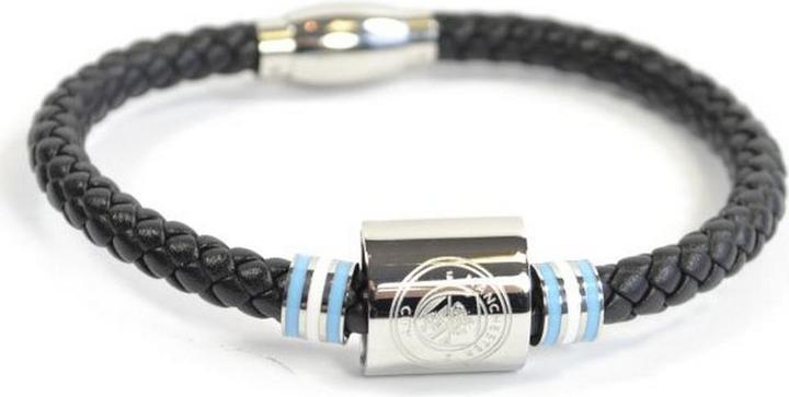 Immagine prodotto Manchester City FC Bracciale unisexe in pelle con annaffiatoio colorato (20% acciaio inox, 80% pelle)