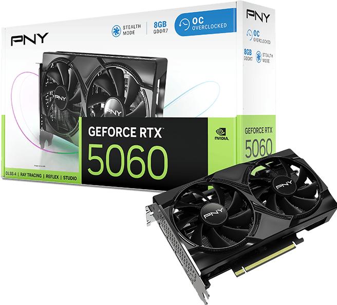 Produktbild PNY GeForce RTX 5060 Overclocked Dual Fan (8 GB, GDDR7)