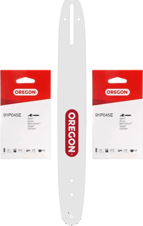 Immagine prodotto Oregon Kombo Führungsschiene + 2x Sägekette 30 cm 3/8" LP 1,3 mm 45 TG ( 561605 ) (Sega a catena)
