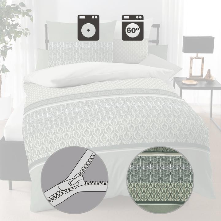 Produktbild Kaeppel Biber Bettwäsche Valencia jade (Duvetbezug, 155 x 220 cm, 80 x 80 cm)