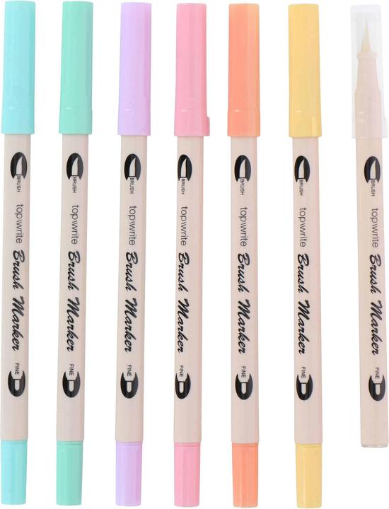 Produktbild Topwrite Felt Tip Brush Double Sided 7p (7x)
