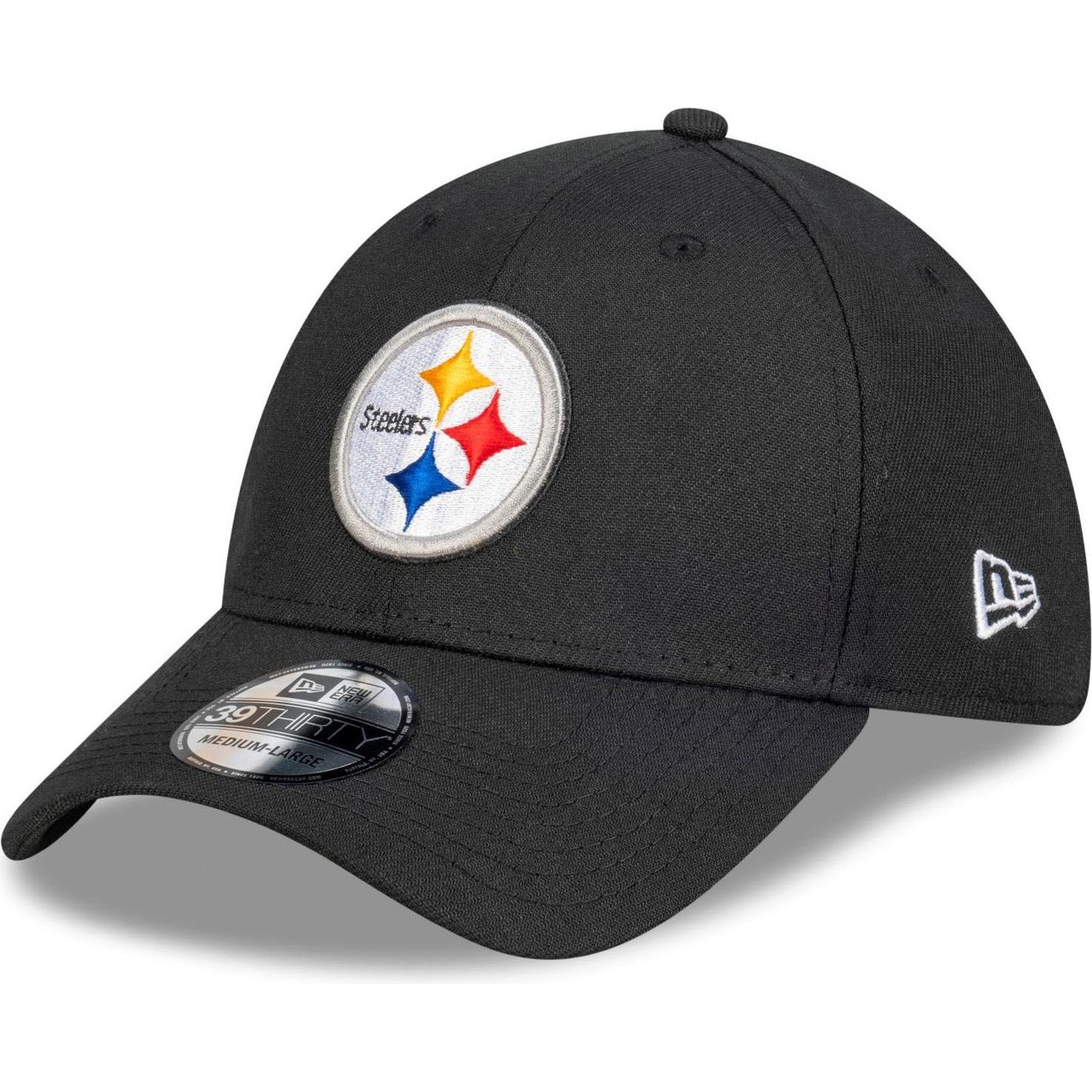 New Era, Herren, Cap, 39Thirty Stretch Cap - NFL Pittsburgh Steelers - S/M, Schwarz, (M)