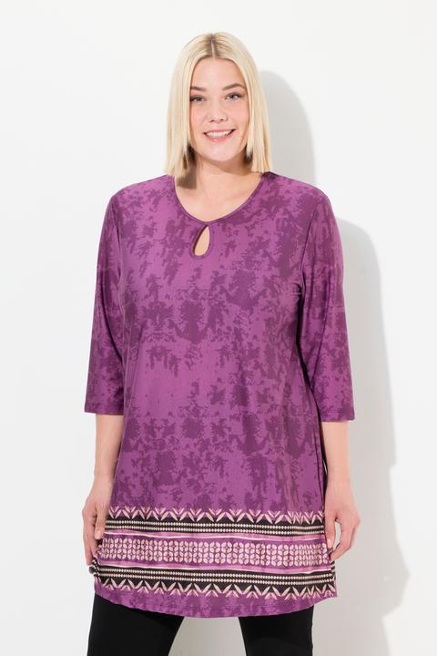 Actual product image Ulla Popken Tonal Border Pop Stretch Knit Tunic (54)