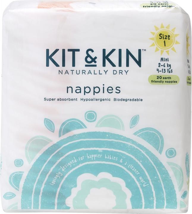 Actual product image Kit & Kin Nappies (Size 1, Pack, 40 Piece)